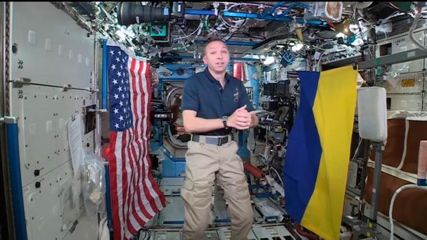 Український прапор в космосі. Фото: Радіо Свобода
